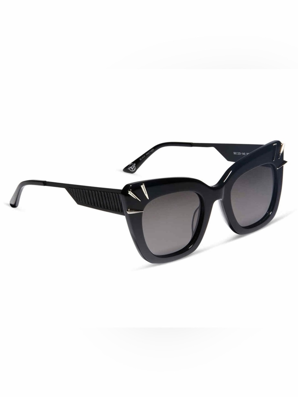 New DIFF Eyewear SDFPNTH 9P7X Black Cat-Eye Sunglasses with Stud Accents